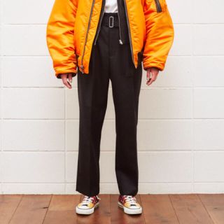 アンユーズド(UNUSED)のunused 16aw ベルトワイドパンツ(スラックス)