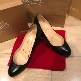 クリスチャンルブタン(Christian Louboutin)のクリスチャンルブタン 黒 レザーウエッジ  パンプス36(ハイヒール/パンプス)