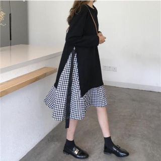 ザラ(ZARA)の サイドスリット コンビネーション ワンピース(ミニワンピース)