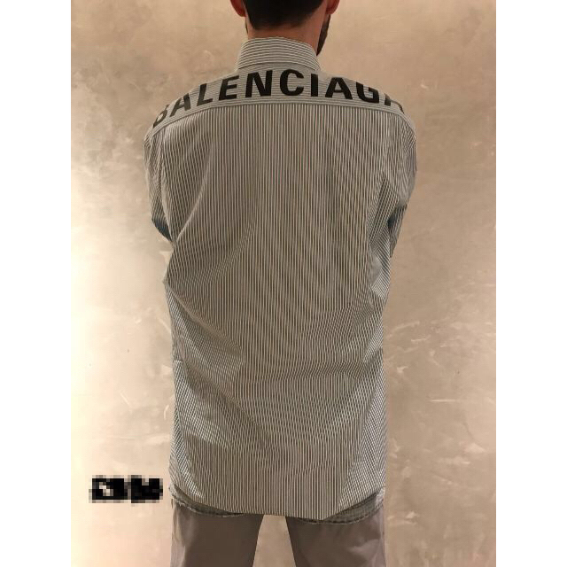 気質アップ】 Balenciaga - 18ss☆バレンシアガ☆レア ロゴ入りシャツ