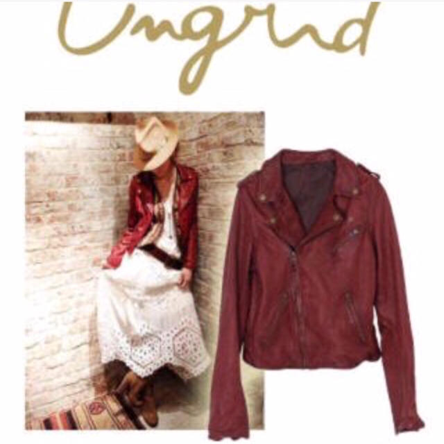 Ungrid(アングリッド)のungrid ラムレザー  ライダースジャケット レディースのジャケット/アウター(ライダースジャケット)の商品写真