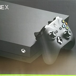 エックスボックス(Xbox)のxbox one X 1TB CYV-00015 新古美品 縦置きスタンド付き(家庭用ゲーム機本体)