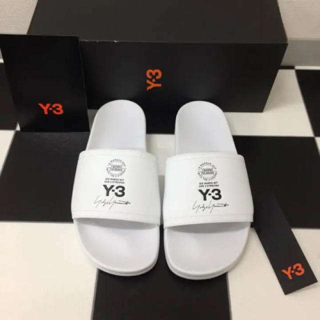 Y-3(ワイスリー)の新品18SS UK10 Y-3 ロゴ シャワーサンダル ヨウジヤマモト ホワイト メンズの靴/シューズ(サンダル)の商品写真