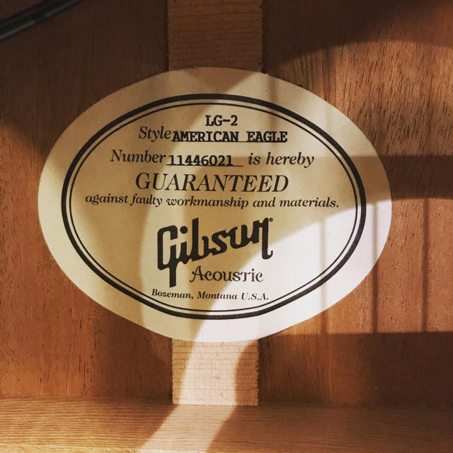 Gibson(ギブソン)のGibson LG-2 American Eagle アコースティックギター 楽器のギター(アコースティックギター)の商品写真