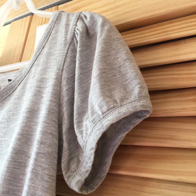 RETRO GIRL(レトロガール)のパフスリーブ無地Ｔシャツ (M グレー) レディースのトップス(Tシャツ(半袖/袖なし))の商品写真