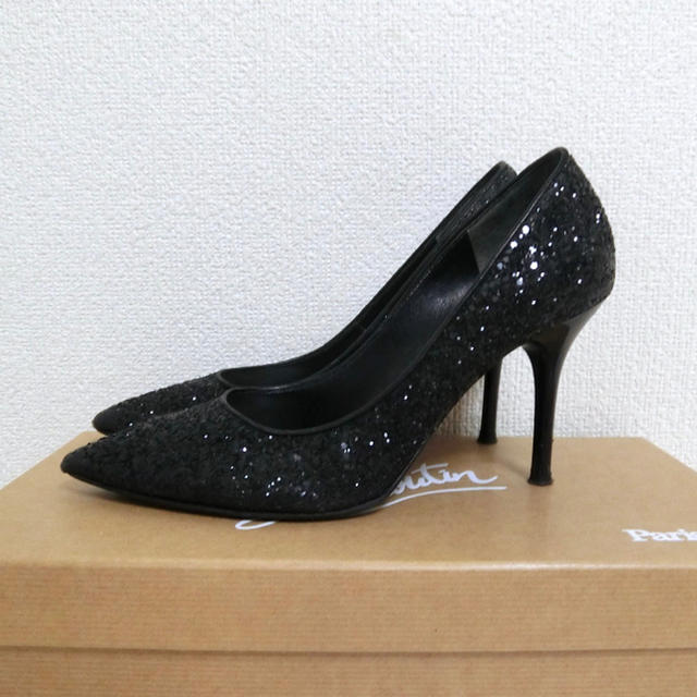 POOL SIDE(プールサイド)のPOOLSIDE 美脚 黒グリッターパンプス 24.5cm♡ レディースの靴/シューズ(ハイヒール/パンプス)の商品写真