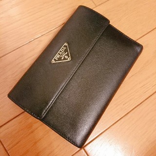 プラダ(PRADA)の正規品♡PRADA 折り畳み財布 ブラック(折り財布)