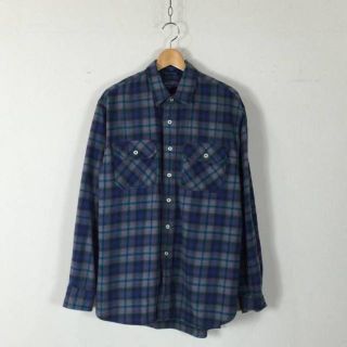 ペンドルトン(PENDLETON)のUSED ペンドルトン コットン チェック シャツ 青 L 160722(シャツ)