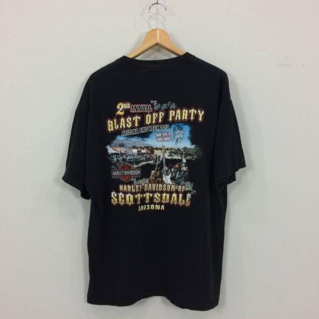 Harley Davidson(ハーレーダビッドソン)のハーレーダヴィッドソン Tシャツ 黒 ギター USED 160722 メンズのトップス(Tシャツ/カットソー(半袖/袖なし))の商品写真