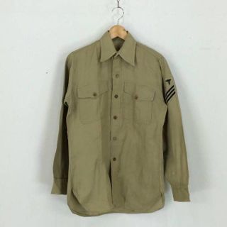 USED ヴィンテージ 軍物 ミリタリー シャツ ベージュ 160702(シャツ)