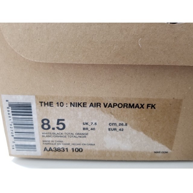 NIKE(ナイキ)の26.5 NIKE OFF-WHITE AIR VAPOR MAX White① メンズの靴/シューズ(スニーカー)の商品写真