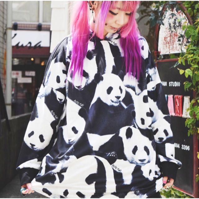 ACDC RAG(エーシーディーシーラグ)の【ACDCRAG】熊猫 PANDA ぱんだ♡パーカーワンピ レディースのトップス(パーカー)の商品写真