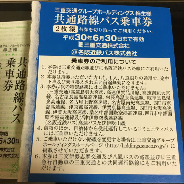 三重交通共通路線バス乗車券 チケットの乗車券/交通券(その他)の商品写真