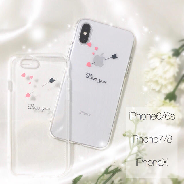 まろん様✩7 ➴「Love you」➴エンジェルアロー クリアケース スマホ/家電/カメラのスマホアクセサリー(iPhoneケース)の商品写真