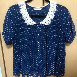 オリーブデオリーブ(OLIVEdesOLIVE)の【美品】オリーブデオリーブ レース付きブラウス(シャツ/ブラウス(半袖/袖なし))