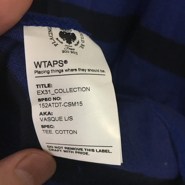 W)taps(ダブルタップス)のwtaps VASQUE LS 青 黒 ボーダー キムタク メンズのトップス(Tシャツ/カットソー(七分/長袖))の商品写真