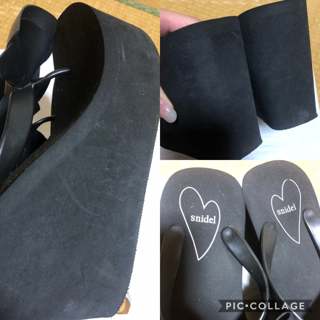 SNIDEL(スナイデル)のfuuuuuさん用  snidel スナイデル ビーチサンダル 黒 リボン レディースの靴/シューズ(ビーチサンダル)の商品写真