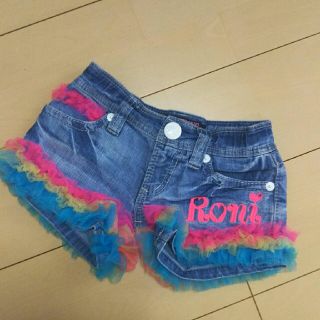 ロニィ(RONI)のroni カラフル チュール デニムパンツ ショーパン ショートパンツ Ｍ(パンツ/スパッツ)