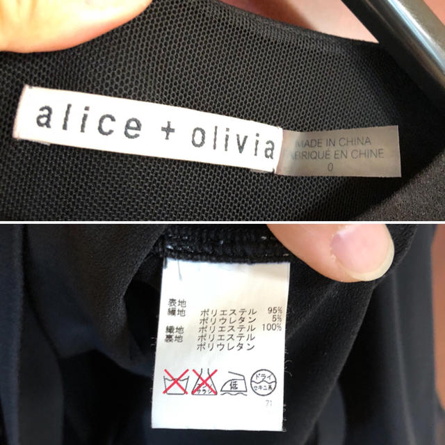 Alice+Olivia(アリスアンドオリビア)の美品 ワンピース Alice+Olivia ブラック 膝丈ワンピース レディースのワンピース(ひざ丈ワンピース)の商品写真