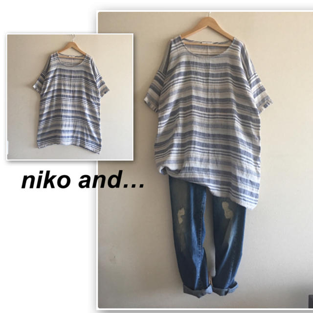 niko and...(ニコアンド)のbunch様専用❣️ニコアンド✨綿麻ボーダーのチュニックワンピ レディースのトップス(チュニック)の商品写真