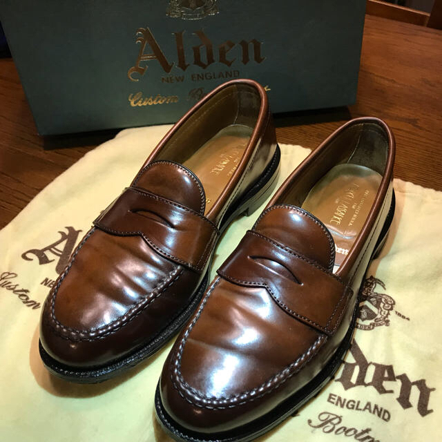 靴/シューズオールデン ALDEN ラベロ ローファー ウィスキー レア 7D 美品 シガ