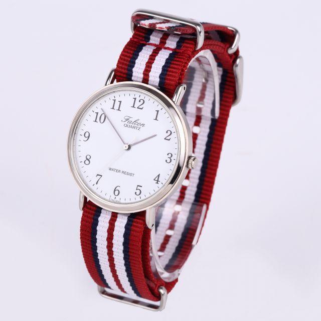 NATO タイプ 時計ベルト レッドネイビーホワイト 18mm 取付マニュアル付 レディースのファッション小物(腕時計)の商品写真