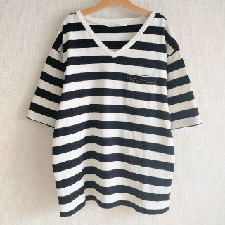 アーバンリサーチ(URBAN RESEARCH)の美品☆Ciaopanic◇ボーダー緩めライン黒白ボーダーTシャツカットソー(Tシャツ(半袖/袖なし))