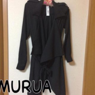 ムルーア(MURUA)のMURUA トレンチOP 黒(トレンチコート)