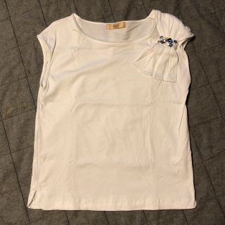 マーリエパーエフデ(Maglie par ef-de)の☆10/1までiqqimii様ご専用☆マーリエパーエフデ ビジュー付きカットソー(カットソー(半袖/袖なし))