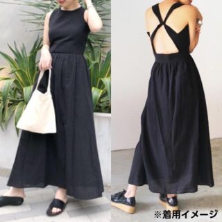 トゥデイフル(TODAYFUL)のバッククロスドレス M ブラック(新品)(ロングワンピース/マキシワンピース)