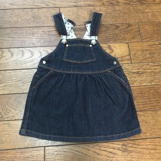 プチバトー(PETIT BATEAU)のプチバトー デニムジャンパースカート12m(ワンピース)