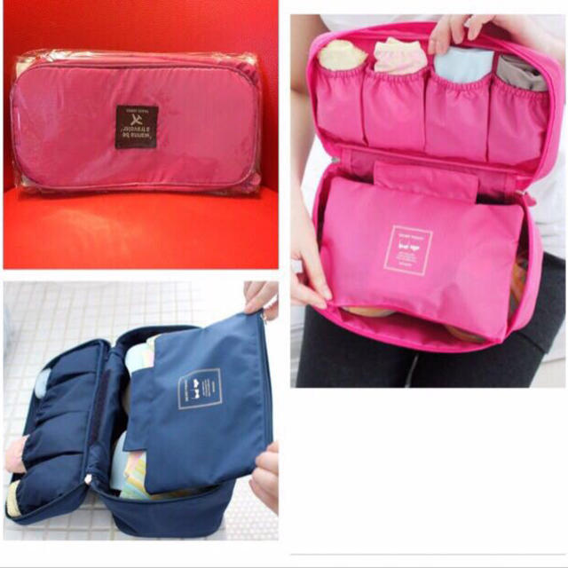 送込！カラフルトラベルポーチ☆ピンク レディースのバッグ(スーツケース/キャリーバッグ)の商品写真