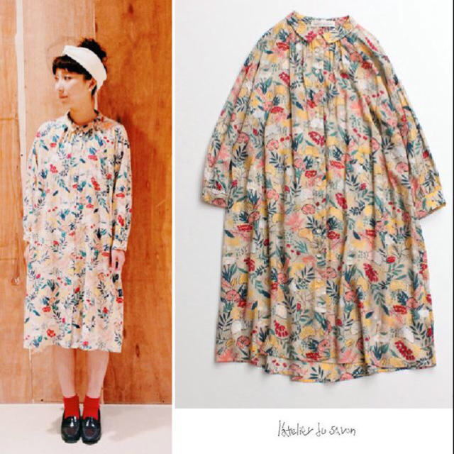 l'atelier du savon - アトリエドゥサボン花柄シャツワンピースの通販