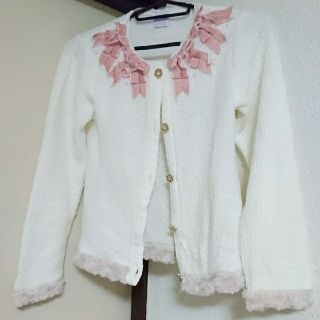 アクシーズファム(axes femme)のaxes femme kids  リボンカーディガン(カーディガン)