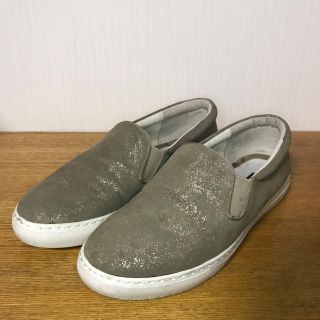 【交渉中商品】marcello レディース スリッポン ベージュ ゴールド(スリッポン/モカシン)