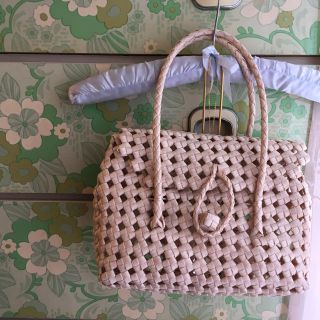 ロキエ(Lochie)の🆕vintage straw  bag🍼(ハンドバッグ)