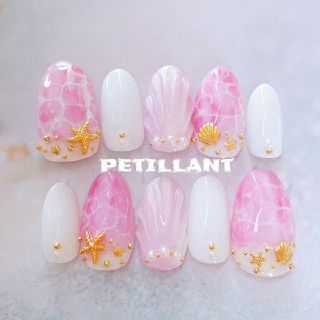 ピンクラグーンnailNo39 コスメ/美容のネイル(つけ爪/ネイルチップ)の商品写真