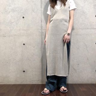 エディション(Edition)のtan LUSTER DRESS 18SS-36(ひざ丈ワンピース)