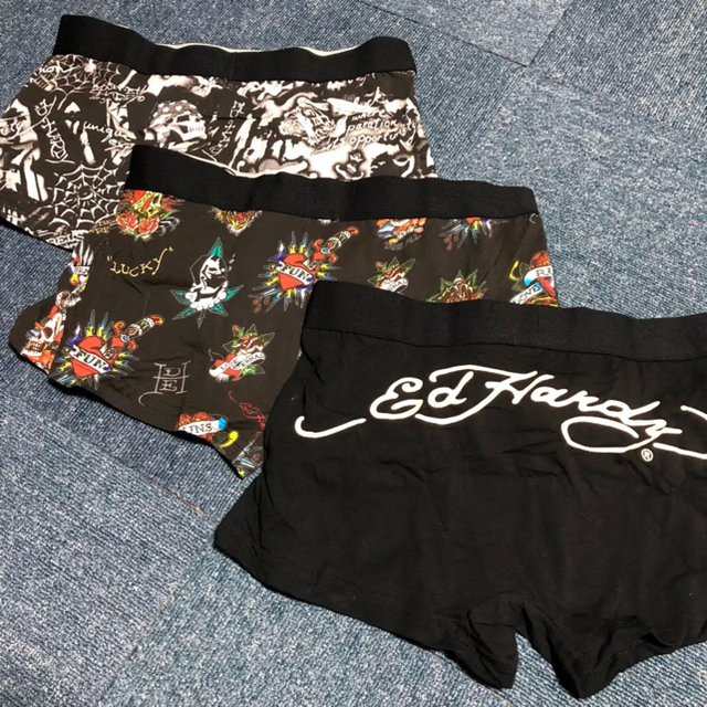 Ed Hardy(エドハーディー)の新品未使用‼︎ 3枚セットEd Hardy ボクサーパンツ メンズのアンダーウェア(ボクサーパンツ)の商品写真