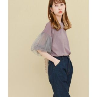 ケービーエフ(KBF)の新品♡ WEB限定 チュールスリーブTEE(カットソー(半袖/袖なし))