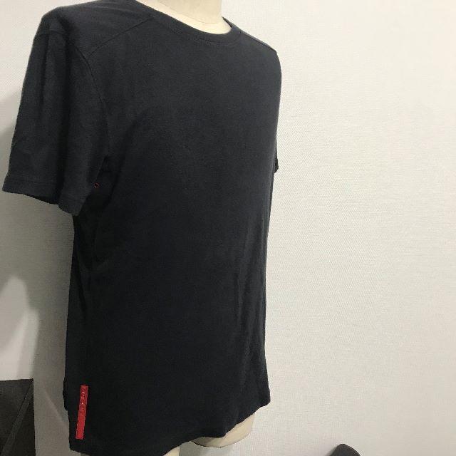 PRADA(プラダ)の●PRADAプラダスポーツ黒Tシャツ赤タグやや厚手スウェット感●良好品↑ メンズのトップス(Tシャツ/カットソー(半袖/袖なし))の商品写真