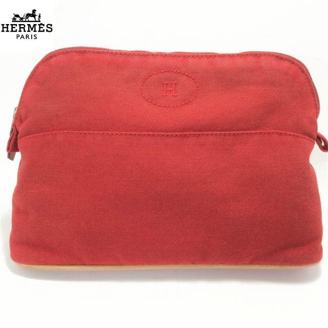正規品】エルメス HERMES ボリード 化粧ポーチ 赤レッド定価 5.5万-