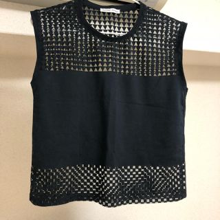 ザラ(ZARA)のZARA シースルー トップス ノースリーブ(カットソー(半袖/袖なし))