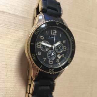 マークジェイコブス(MARC JACOBS)の【値下げ】メンズ マークジェイコブス 腕時計 ブラック ゴールド(腕時計(アナログ))