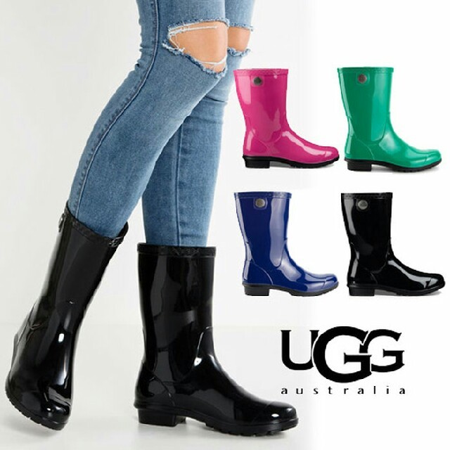 UGG(アグ)の【新品】UGG レインブーツ ブラック レディースの靴/シューズ(レインブーツ/長靴)の商品写真