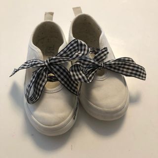 ザラキッズ(ZARA KIDS)の【zara baby 着画有り】ギンガムチェックリボン スニーカー(スニーカー)