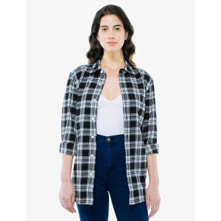 アメリカンアパレル(American Apparel)のアメリカンアパレル   フランネルチェックシャツ  ブラック  S(シャツ/ブラウス(長袖/七分))