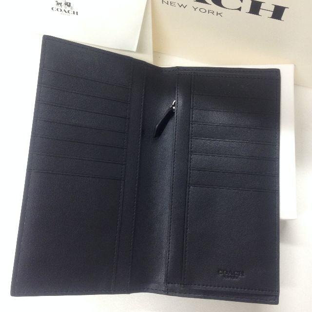 COACH(コーチ)のCOACH　メンズ　二つ折り長財布　新品　ブラック　F75013 レディースのファッション小物(財布)の商品写真