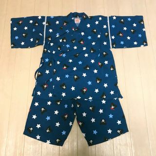 ダブルビー(DOUBLE.B)の美品 DOUBLE.B星総柄 Bくん 甚平 ネイビー 140size(甚平/浴衣)