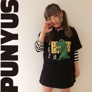 プニュズ(PUNYUS)のプニュズ★ワニ Tシャツ☆スピンズ ハニーズ wego 黒(Tシャツ(半袖/袖なし))